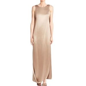 Halston Satin and Crepe beige gown